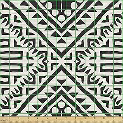 Lunarable Black and White Fabric by The