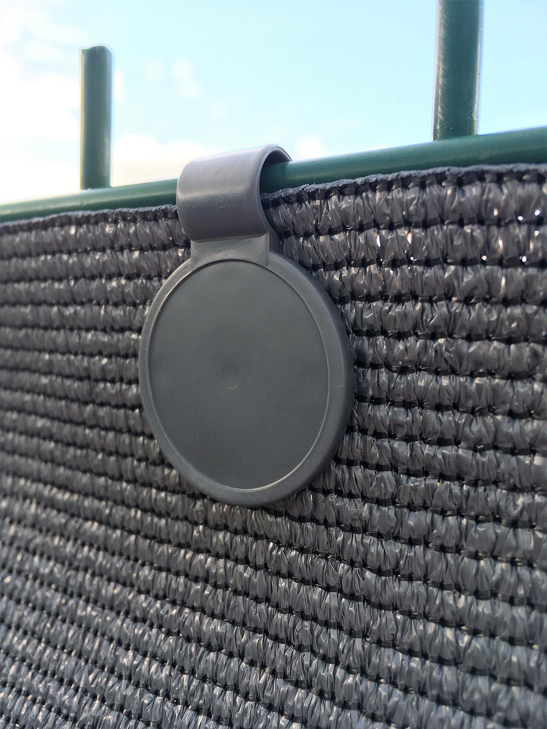 edenvista Plastic Clips for Garden privacy net, Windscreen, Shade cloth | UV Treated, 60 Pack, Color Anthracite Grey.