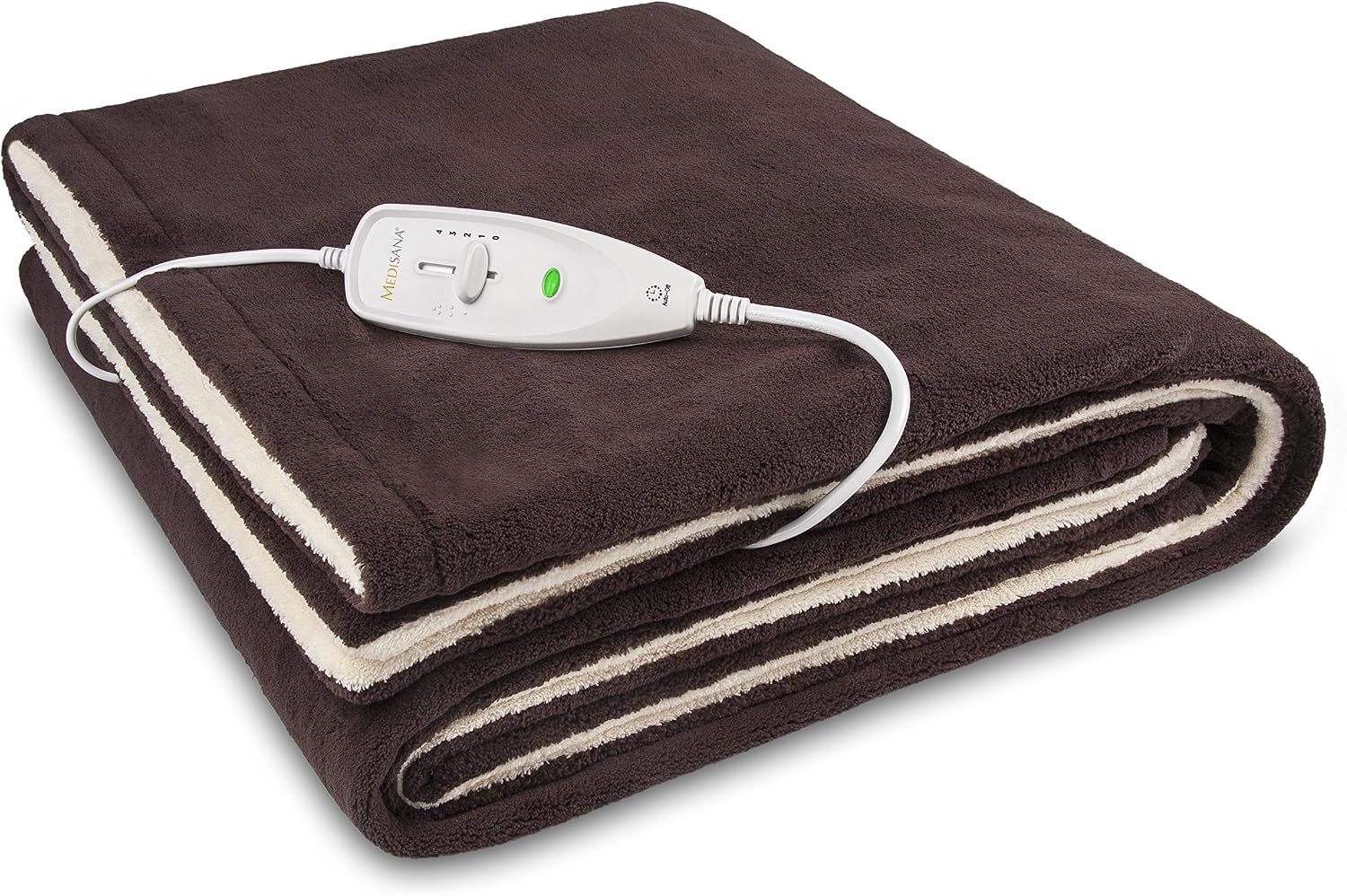 Medisana HDW Manta eléctrica 120W tejido Oeko Tex, 4 niveles de temp.,sistema sobrecalentamiento,desconexión automática 180 min.,lavable 30ºC,tamaño 180x130 cm,color marron/beige