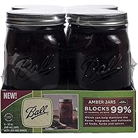 Ball Wide Mouth Canning Jars, Quart, Amber, 4 Count,1440069046