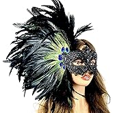 STORM BUY Women Costume Venetian Feather Mardi Gras Masquerade Mask Halloween Cosplay Wedding graduation Party For Adult