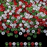 ZHIYUXI 400pcs Christmas Beads for Jewelry Making Red Green Glass Christmas Beads for Crafts Bracelets Pens Christmas Charms Beaded Garland for Christmas Tree 6mm Rondelle Assortment Bulk