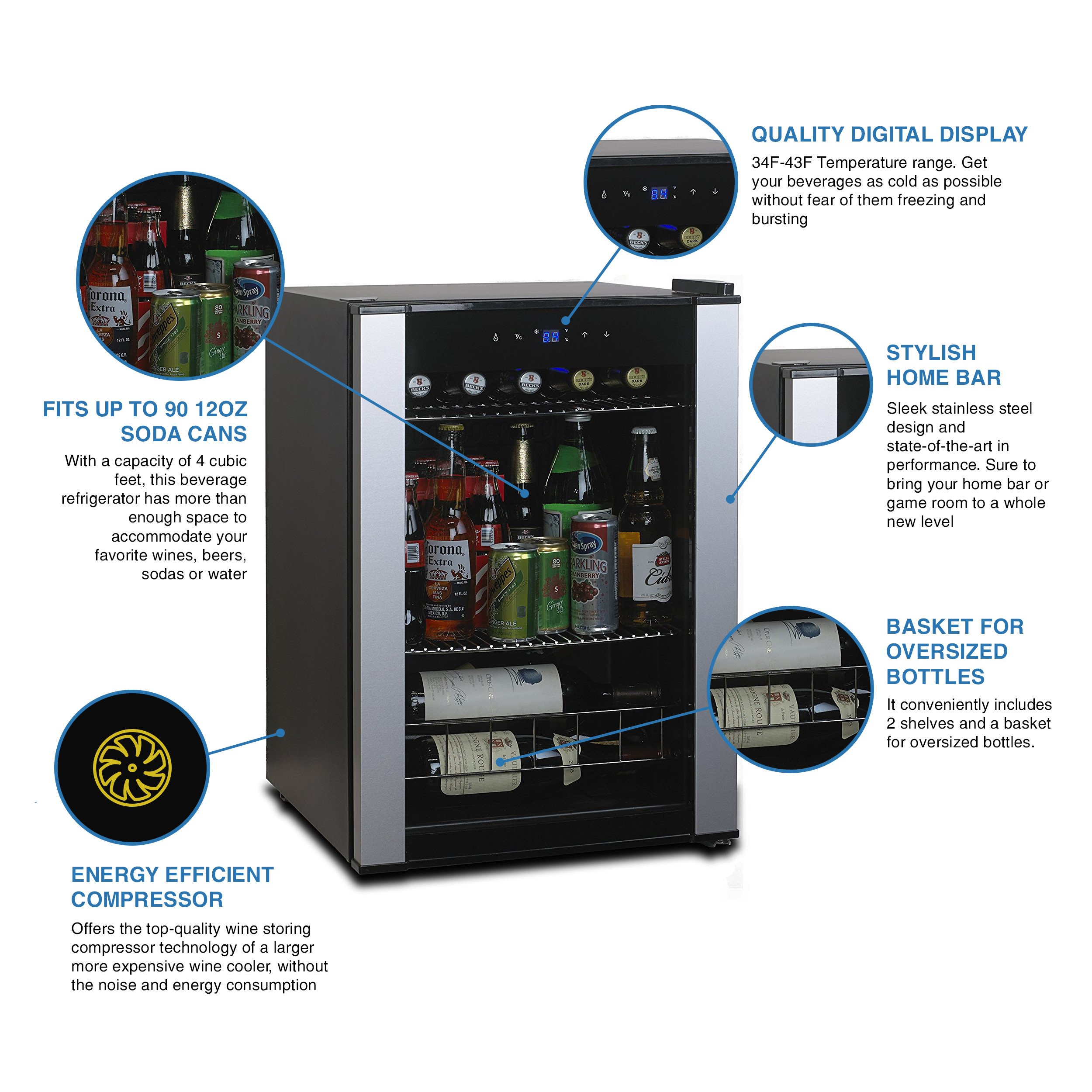 Wine Enthusiast Evolution Series Stainless Steel Wine & Beverage Center