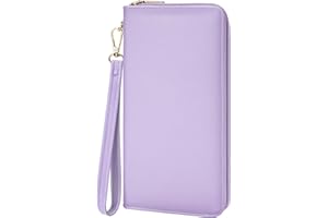 Chelmon Women's Vegan Leather Clutch Wallet with Zip, Hand Strap, Large Capacity