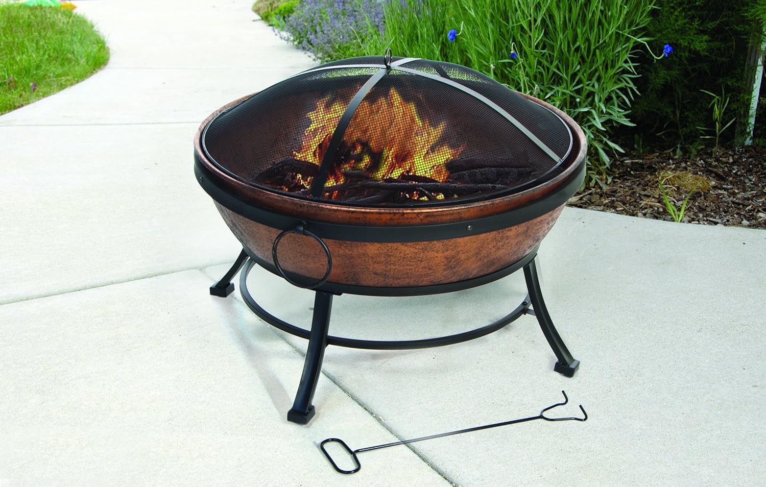 DeckMate 991049 Kay Home Product'S Avondale Steel Fire Bowl, Copper Colored : Garden & Outdoor
