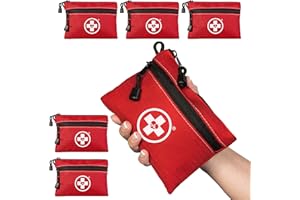 Swiss Safe 2-in-1 First Aid Kit for Car, Travel & Home, Businesses - Bonus Mini Kit for Medical Emergency Aid, Survival, Camping - FSA & HSA Eligible - 64 Piece, 5 Pk - Red - Travel