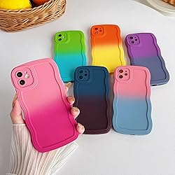 Caseative for iPhone 11 Case,Solid Color Curly Wave