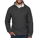 The American Outdoorsman Sherpa Lined Waffle Quarter Zip Mock Neck Long Sleeve Pullover for Men - Ideal for Outdoor Adventure