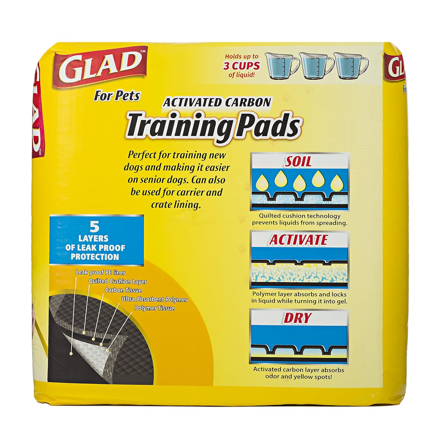 Glad for Pets Activated Carbon Training Pads For Dogs and Puppies