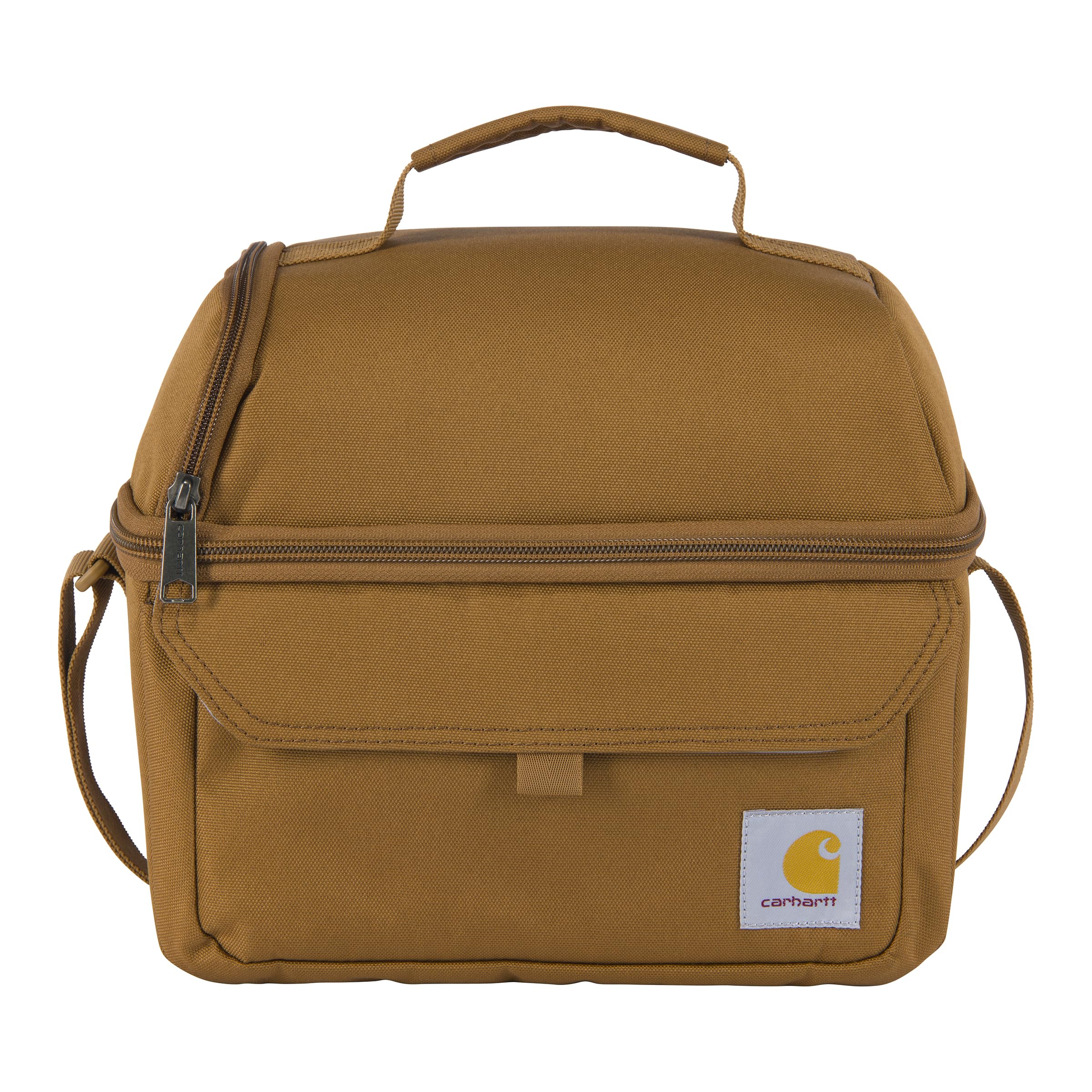 Carhartt 12 Can Two Compartment Lunch Box | Durable, Fully-Insulated Lunch Bag for Women & Men, Large Lunchbox (Carhartt Brown)
