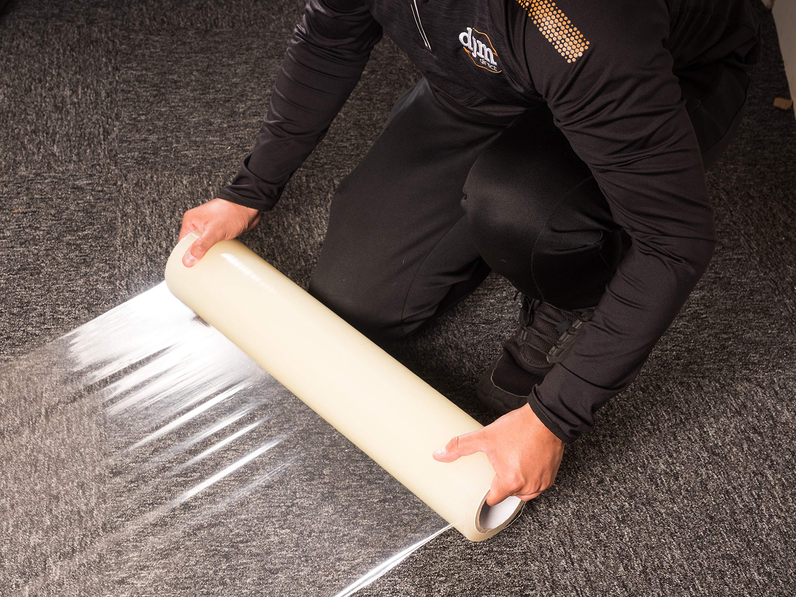 DJM Carpet Floor Protection Self-Adhesive Film 600mm x 25mtr