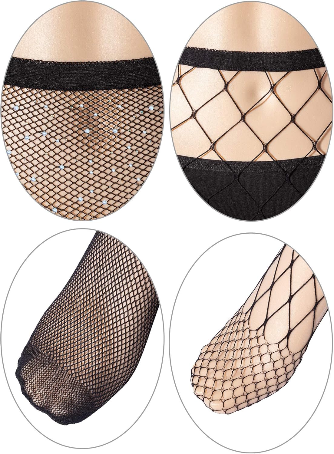 Fishnet Stockings Tights Pantyhose Rhinestone High Waist Stockings for Women (Black) at  Women’s Clothing store