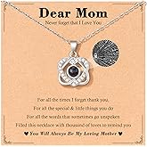 Tarsus I Love You 100 Languages Necklace for Wife/Mom/Anniversary, Ideal Mothers Day Birthday Christmas Gifts