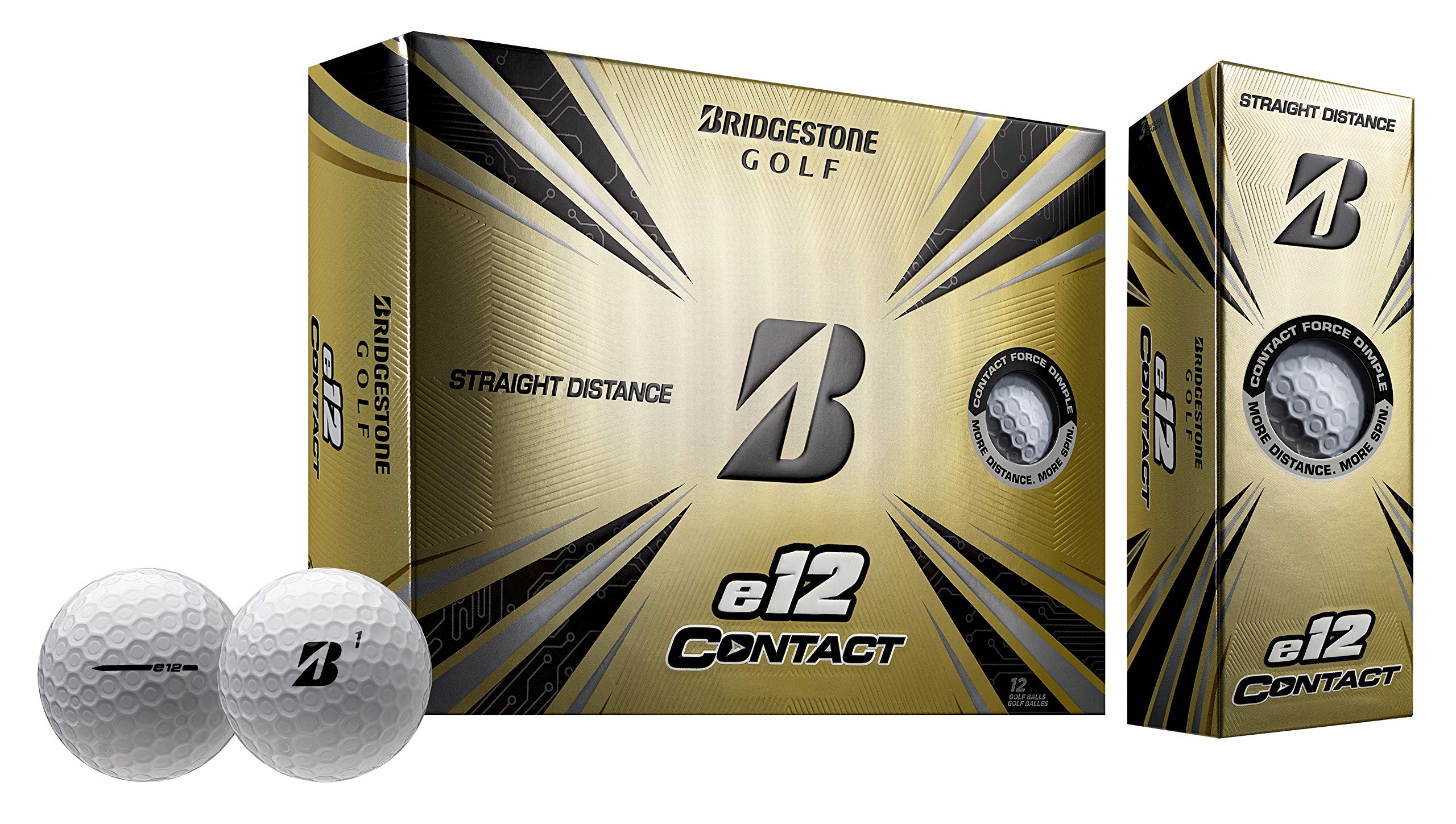 Bridgestone Golf 2021 e12 Contact Golf Balls, White, 2021 Model, One Size, 12 count (Pack of 1) Image