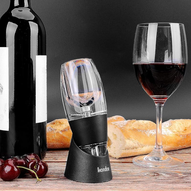 Weinbelüfter Weindekanter Standfuß, Premium Wein-Dekantierer mit Venturieffekt, Wein Dekanter Dekantierer Rotwein Aerator Set Schnellest Ernüchternd Wein Belüfter (Wine Aerator) — Foto 4 von 8