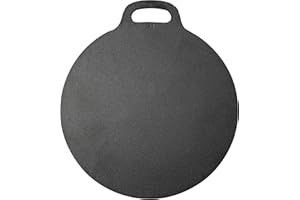 Victoria 15-Inch Cast Iron Tawa Dosa Pan, Pizza Pan with a Loop Handle, Crepe Pan Preseasoned with Flaxseed Oil, Made in Colombia