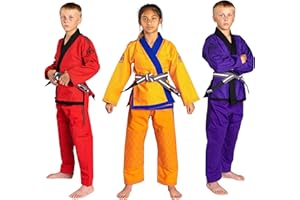 KO Sports Gear – Kids Gi Uniform Set, BJJ Jiu Jitsu Gi, Kimono and Pants, Pre-Shrunk