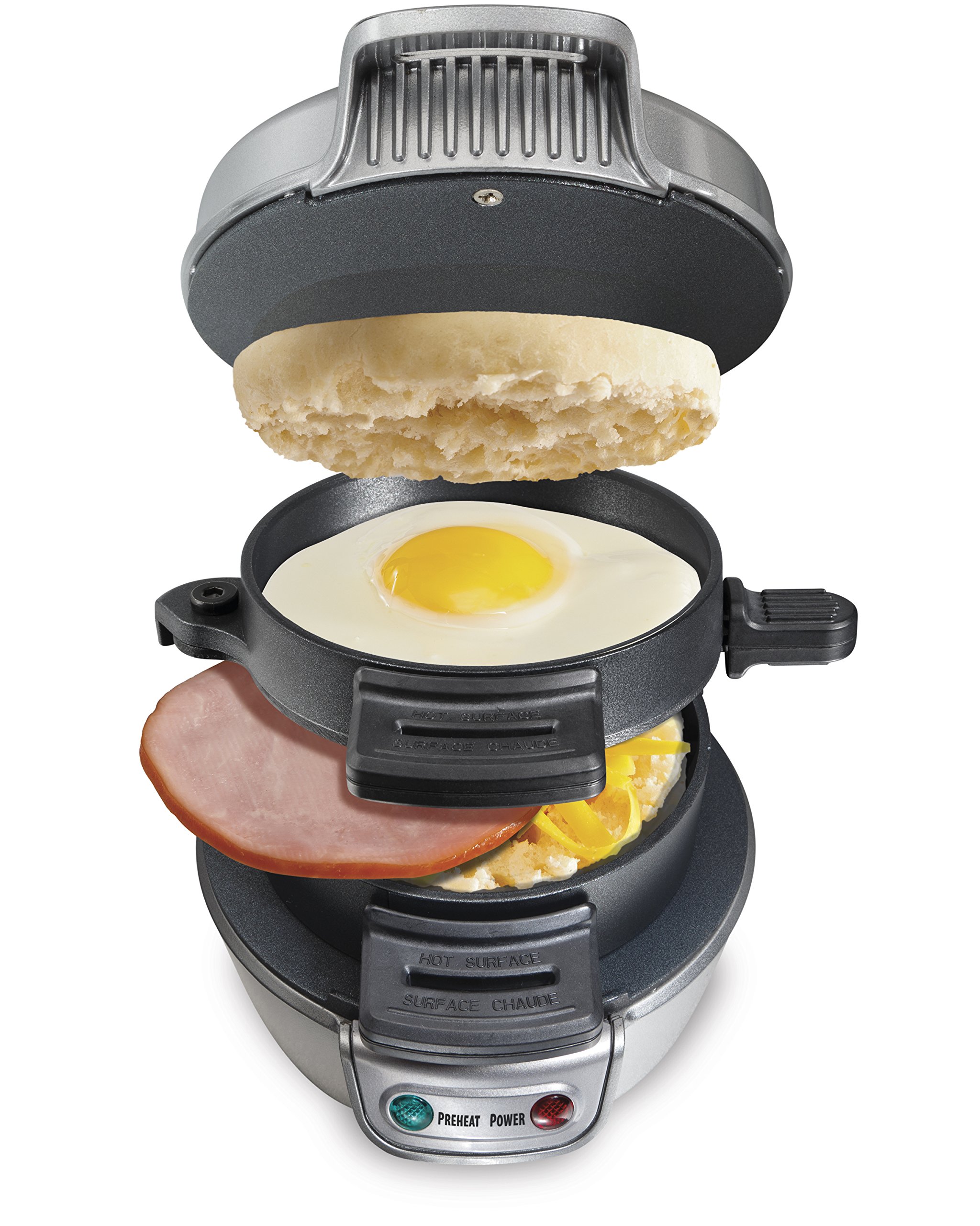 Breakfast Sandwich Egg Muffin Maker Top Press Toaster Kitchen Ready 5