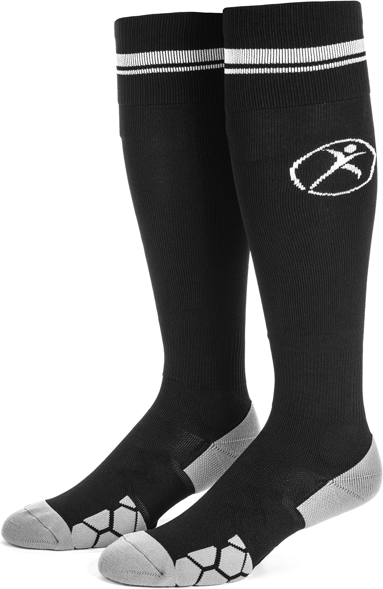 Kunto Fitness Graduated Compression Socks for Men and Women (Extra Large, Black)