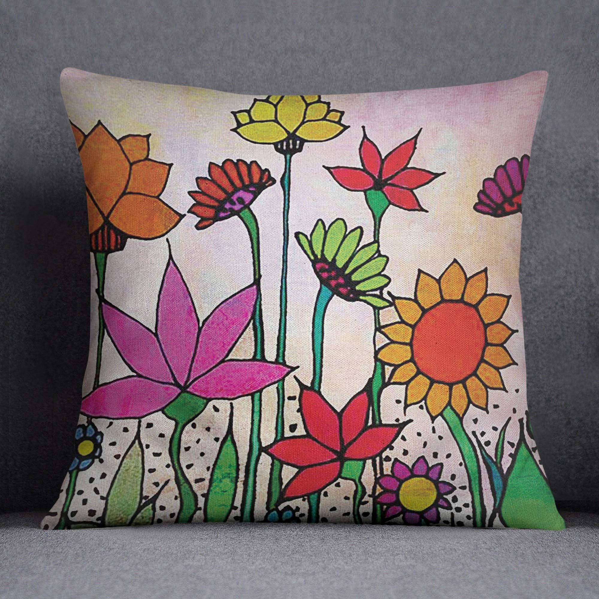 Bonamaison Decorative Cushion Cover, Cotton Polyester, Multicolor, 45X45