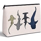 KAIOUS Shark Gifts for Women — Coastal Ocean Sea Life Shark Makeup Bag Cosmetic Bag Makeup Zipper Pouch