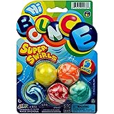 JA-RU Super Hi Bounce Balls (1 Pack, 5 Balls Each) Fidget Bouncy Ball Small Toys Party Favors for Kids Toy. Racketball Bulk Classroom Prize Premium Birthday Gift Includes Sticker 973-1p