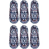 Sperry Women's Microfiber Liner Sublimated Big Ships 6 Pair Pack, Navy, Women's Shoe Size 4-10