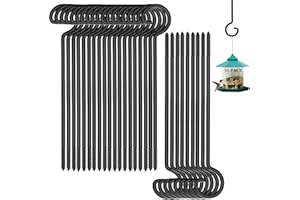 shikaman Screw in Hooks for Bird Feeder Hanger, Outdoor String Lights Hooks (30, 12 Inch)