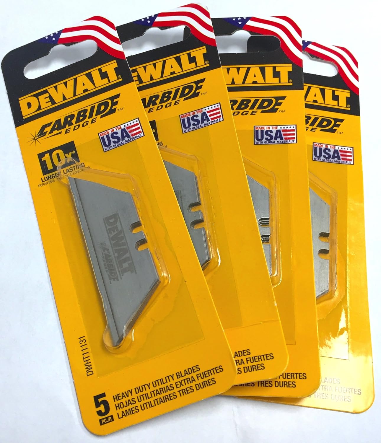 DeWalt Carbide Edge Utility Knife Blade - Last 10x Longer (20-Pack)