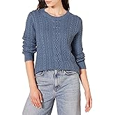 Amazon Essentials womens Fisherman Cable Crewneck Sweater