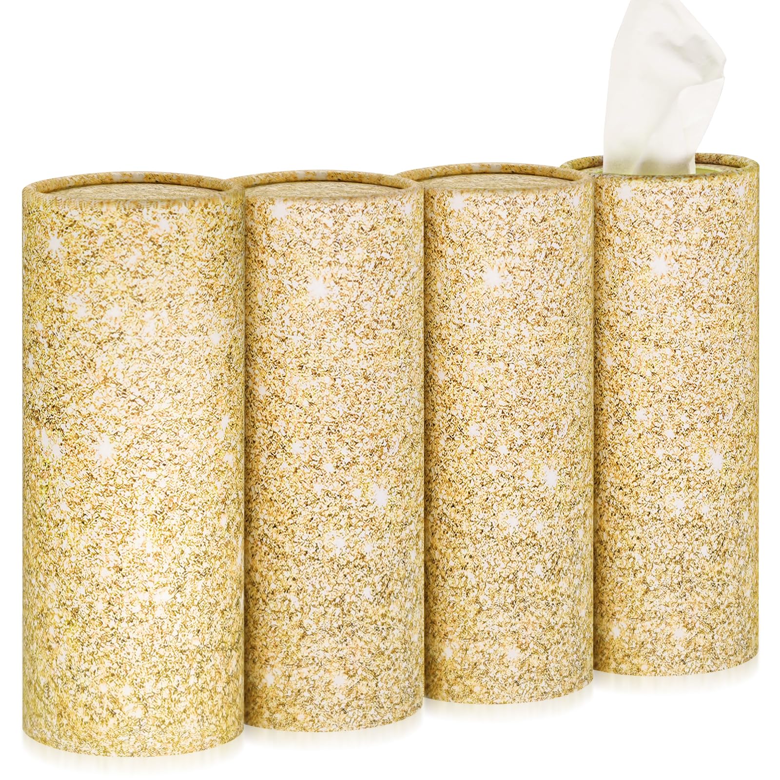 Photo 1 of Car Tissues Holder,4 Pack Car Tissue Box,Travel Tissue Tubes for Car Cup Holder(200 Tissue/3-ply) (Gold)