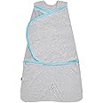 HALO Baby Sleepsack Swaddle Wearable Blanket, 3-Way Adjustable Infant Sleepsack, TOG 1.5, Ideal Temp, Heather Grey/Aqua, Newborn, 0-3 Months, 6-12 Pounds