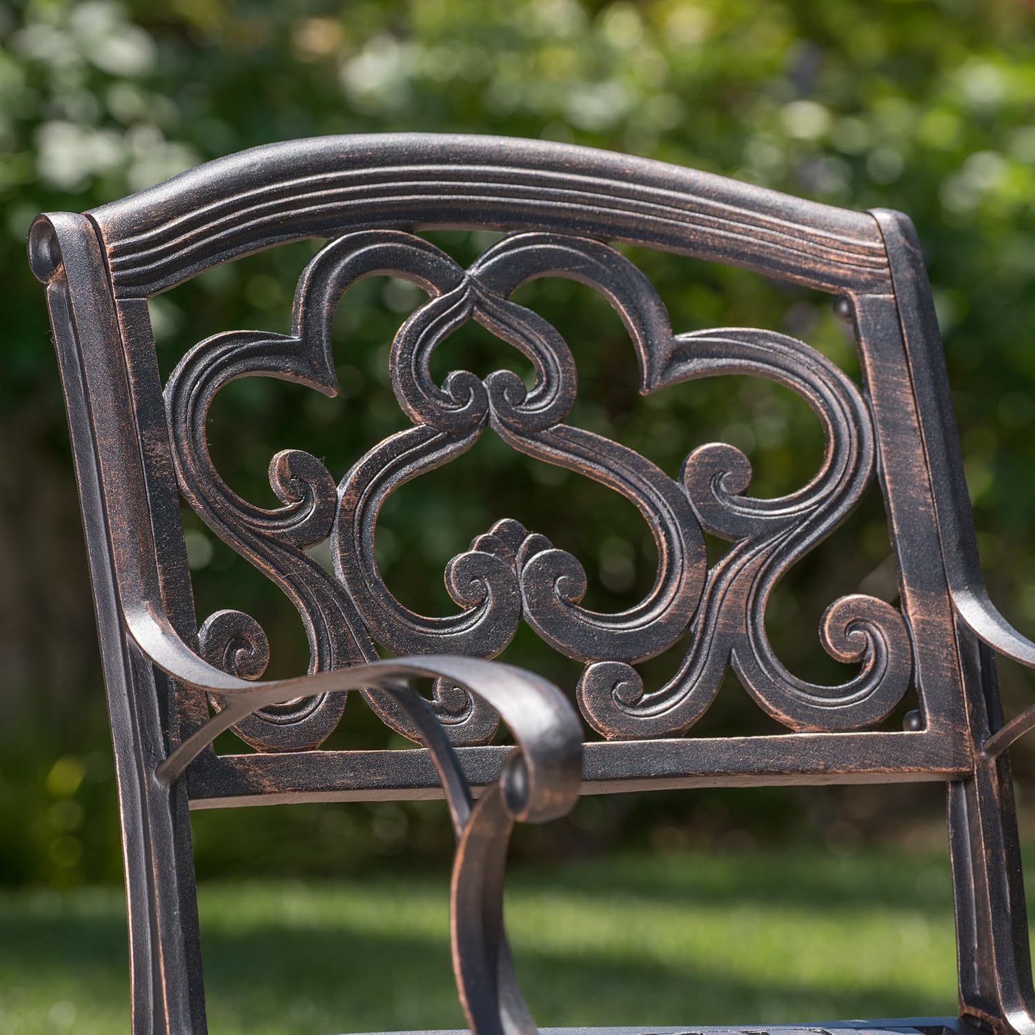 Christopher Knight Home Austin Outdoor Cast Aluminum Dining Chairs, 2-Pcs Set, Shiny Copper : Garden & Outdoor