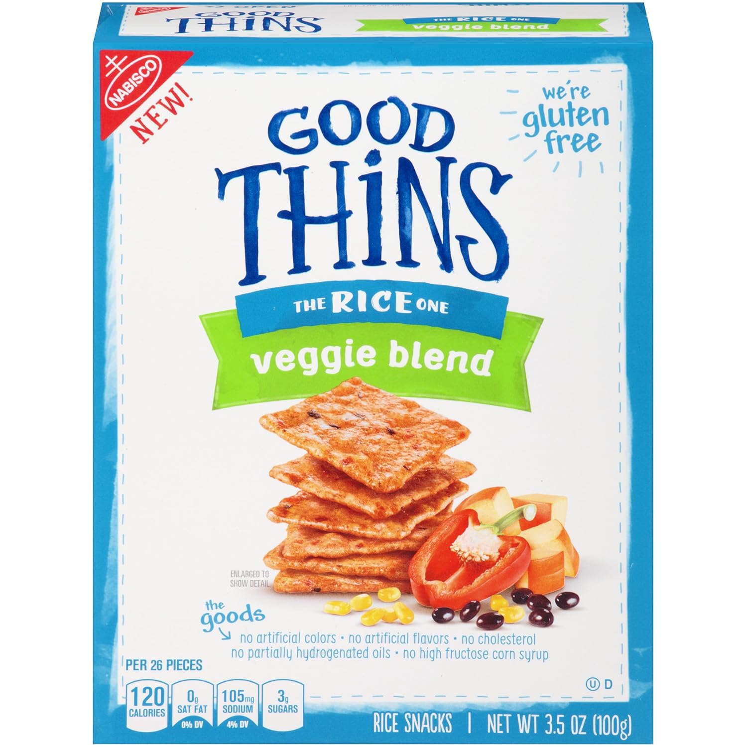 Good Thins Gluten Free Veggie Blend Rice Crackers 35 Oz