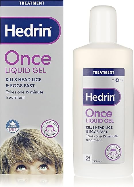 Hedrin Once Liquid Gel Head Lice Treatment Kills Headlice And