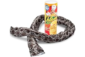 The FunFamz Original Snake in a Potato Chip Can Prank-Funny Classic Snake in a Can Prank for Kids, Snake in a Can Trick Gag Gift Toy & Scary Shock Snake Trick, Spring Snakes Prank, Red Potato Chip Can