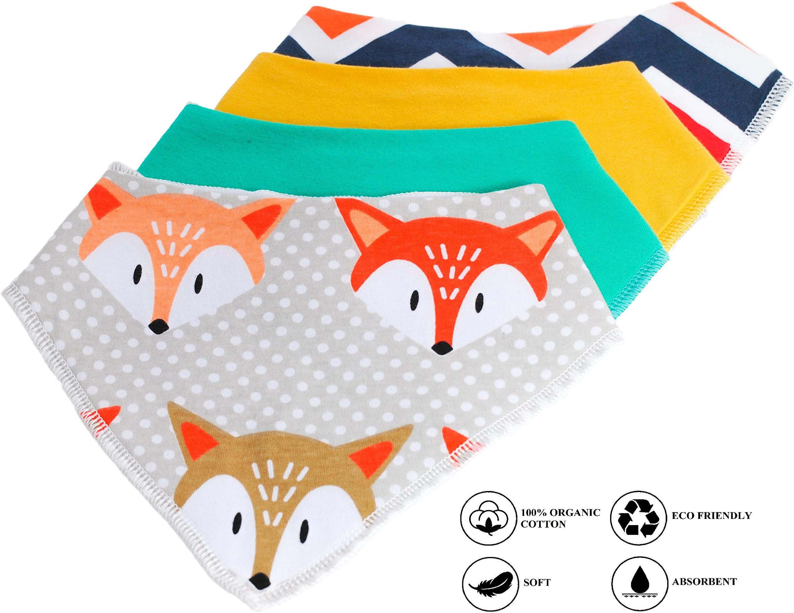 Baby Bandana Drool Bibs for Drooling and Teething, Soft and Absorbent, Hypoallergenic, Toddler Baby Shower Gift Set by Feel Comfy