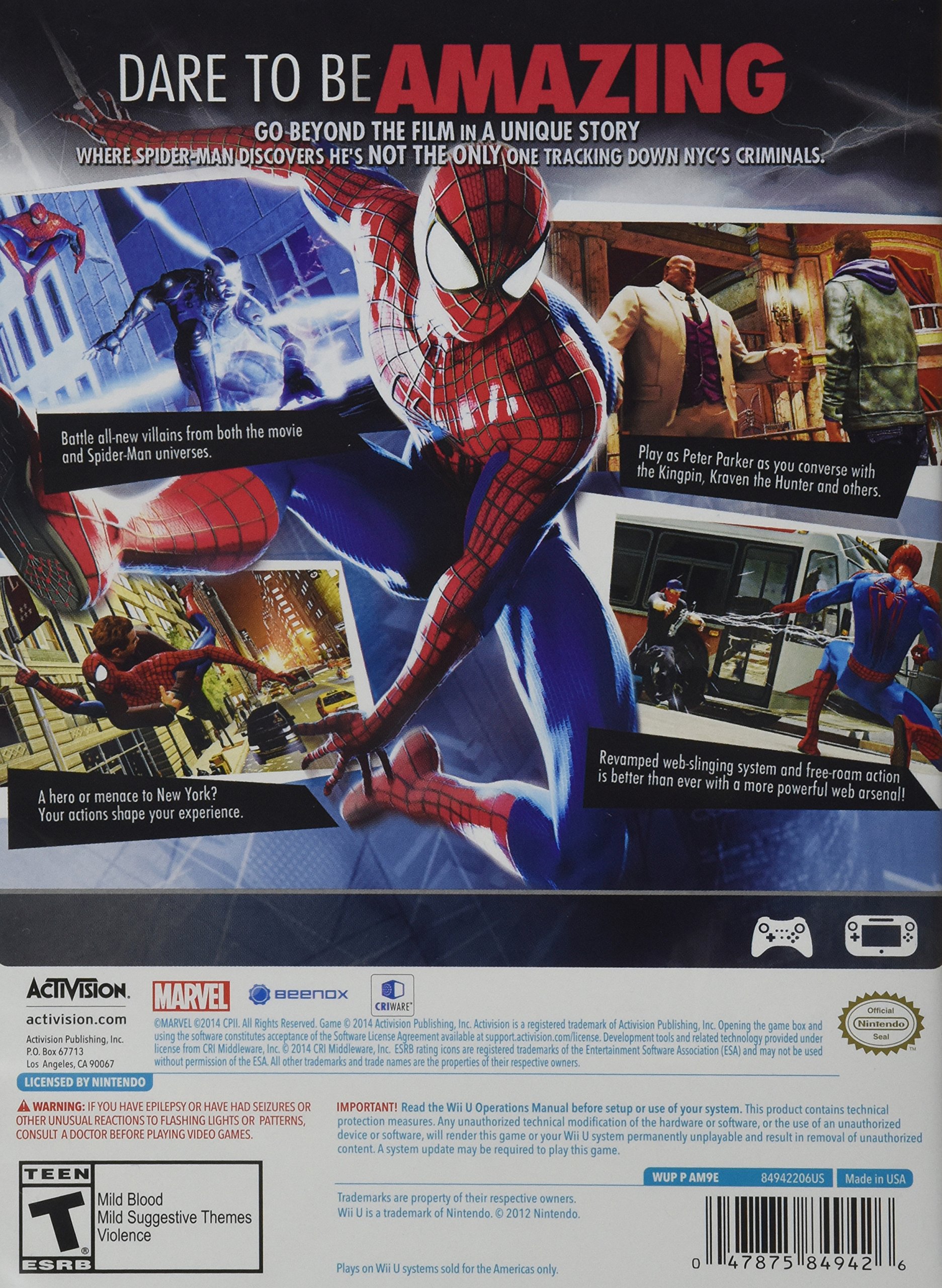 The Amazing Spider-Man 2 - Wii U The Amazing Spider-Man 2 - Wii U Nintendo Wii U PlayStation 4 Xbox One PC PC Download PC Download Code PlayStation 3 Xbox 360