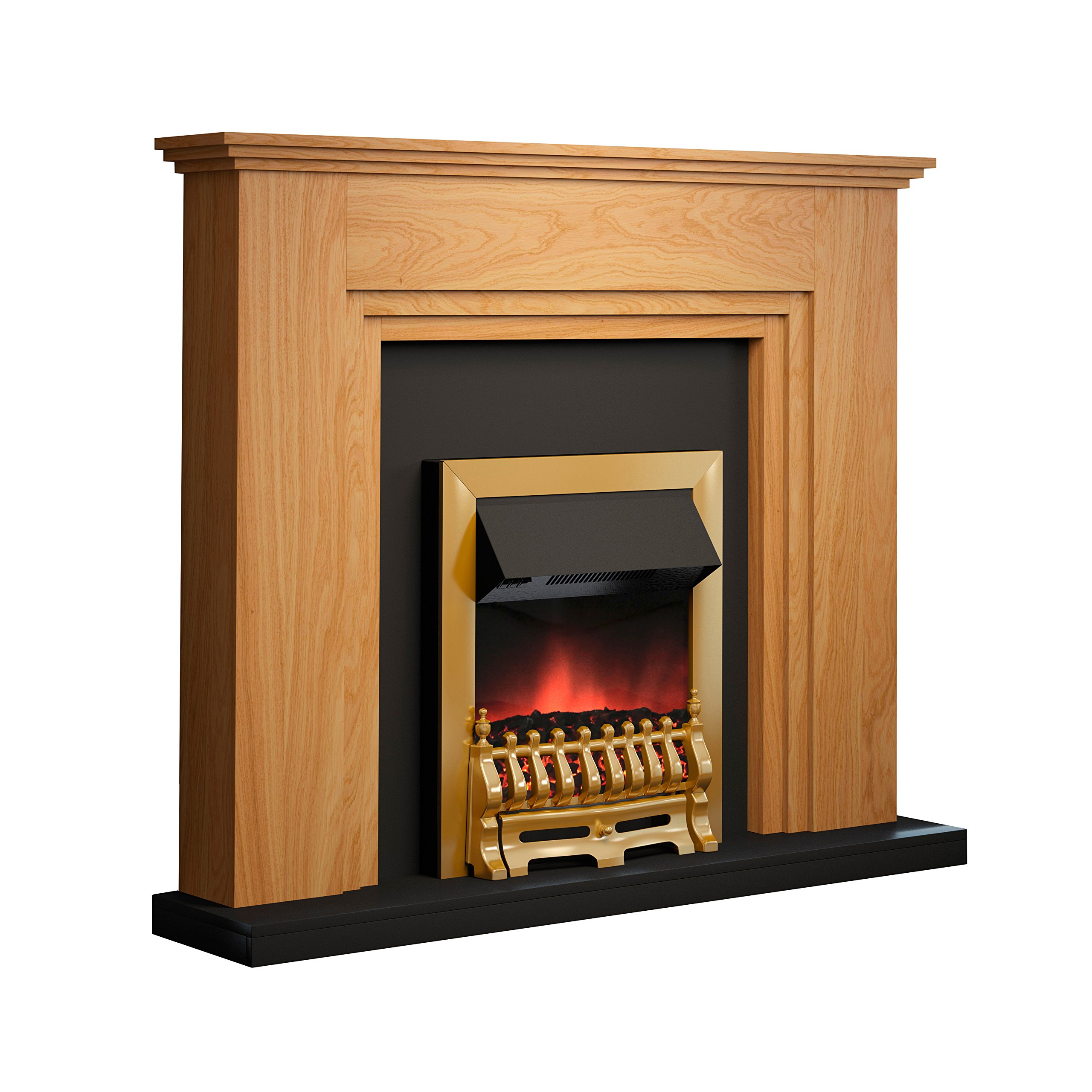 Buy Warmlite Oxford Fireplace Suite with LED Flame Effect, 2000 Watt, Wood  Online at desertcartKUWAIT