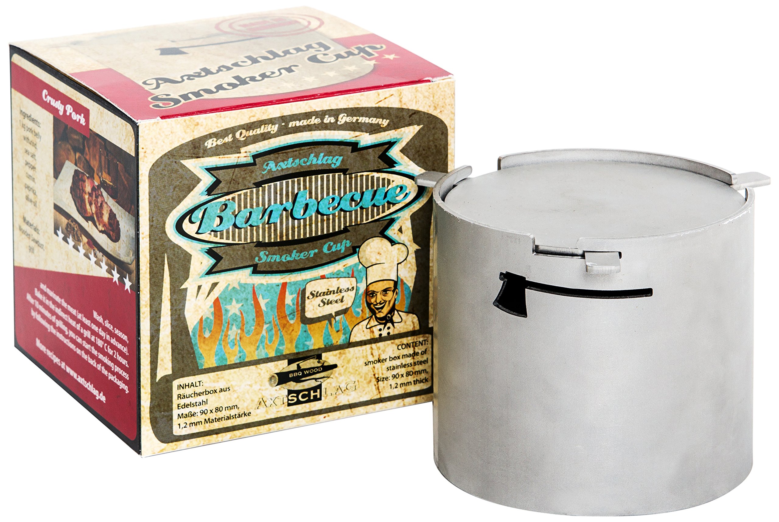 Axtschlag Sawdust Smoker Box/Smoker Cup, Diameter 90 x 80 mm, Multi-Coloured