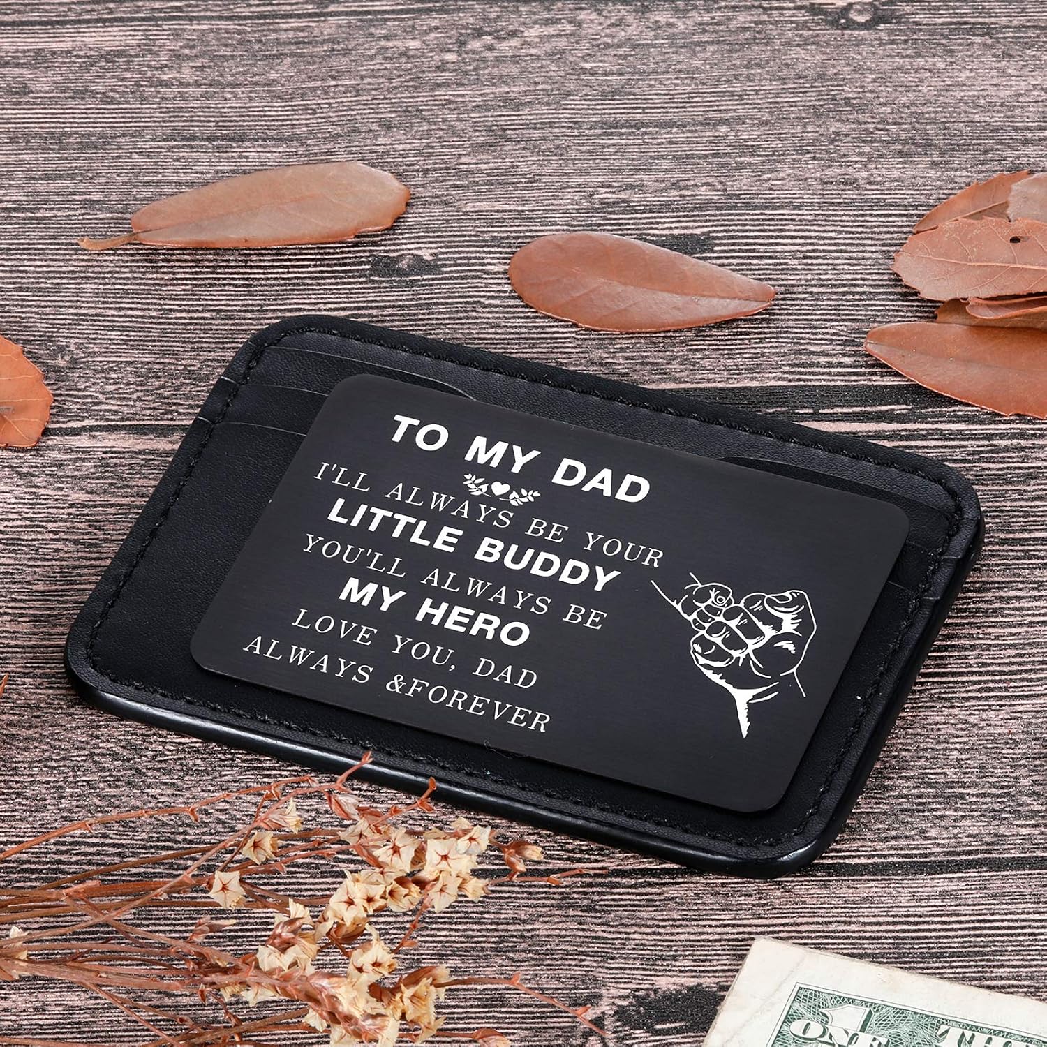 Son to My Dad Wallet Insert Card Valentine's Day Gifs From Son For Dad Fathers Day Gifs Christmas Birthday Son To Step Dad from Little Boy Kids I Love You Father Step Father Figure Wedding Men Him - Image 5