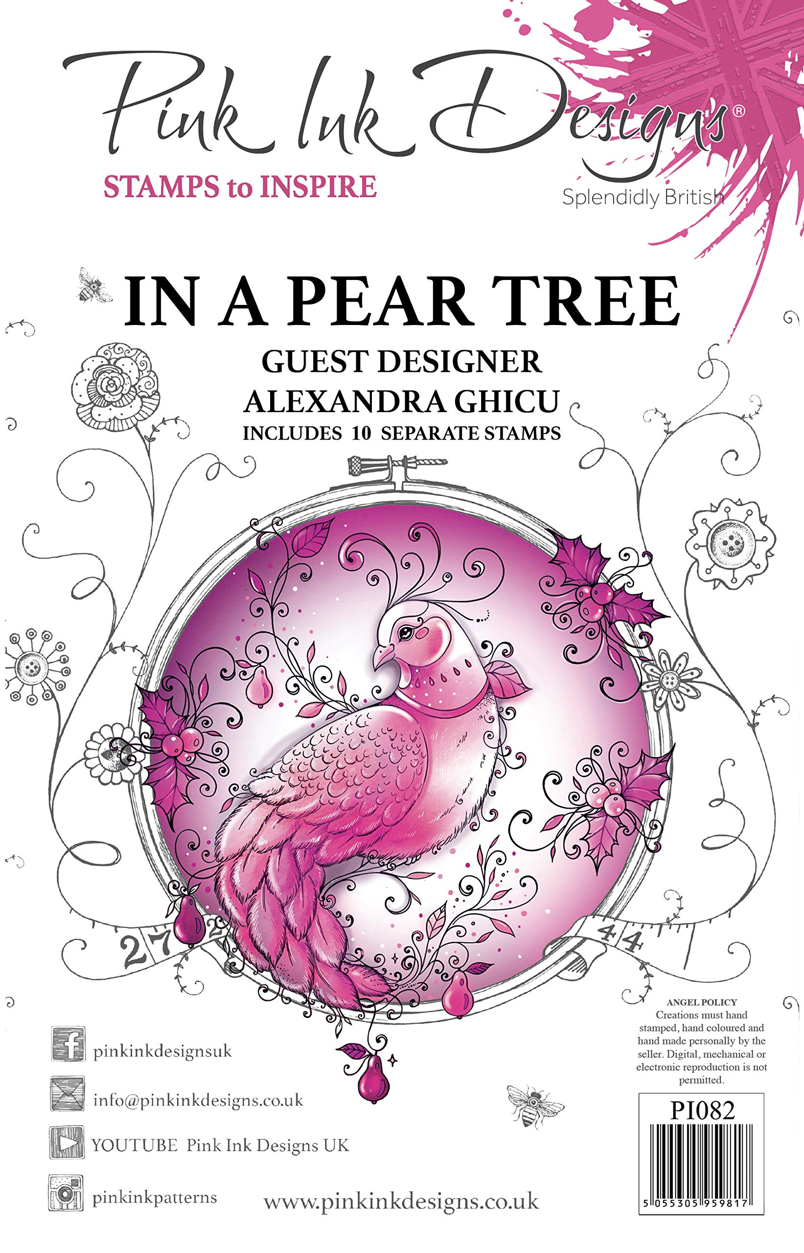 Pink Ink Designs Pear Tree-Clear Stamp Set, A5