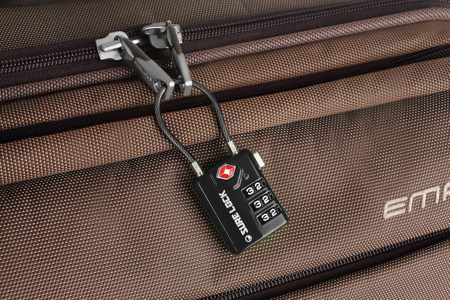 SURE LOCK TSA Compatible Travel Luggage Locks, Inspection Indicator, Easy Read Dials TSA Approved Padlock with Zinc Alloy: Clothing