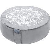 Florensi Meditation Cushion Velvet Floor Pillow with Buckwheat Fill | Buckwheat-filled meditation cushion with soft velvet cover for supportive seating during meditation and yoga