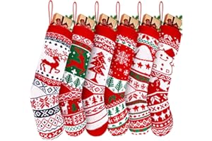 LYL. Ling Christmas Stockings, 6 Pack Stockings Christmas, 18" Knit Christmas Stockings, Large Christmas Stockings, Christmas Stockings Bulk, Xmas Stockings.