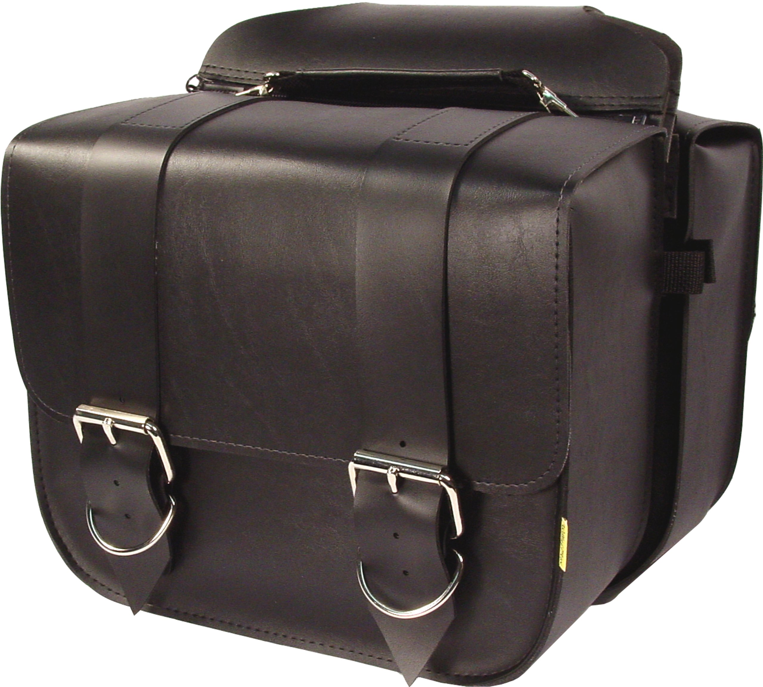 DowcoWillie Max 58311-00 Standard Series: Synthetic Leather Touring  Motorcycle Saddlebag Set, Black, Universal Fit, Liter Each/33 Liter  Total