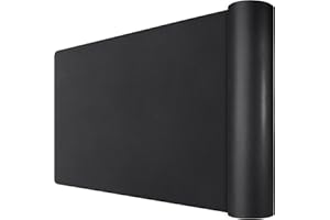 WIRELESS FUTURE CHARGER Leather Desk Mat for Desktop, Vegan Leather Large Desk Pad, 31.5" x 15.75" Waterproof Non-Slip Keyboard Mouse Pad for Office & Home -Black