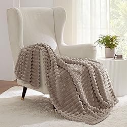 Bedsure GentleSoft Mocha Meringue Fleece Blanket
