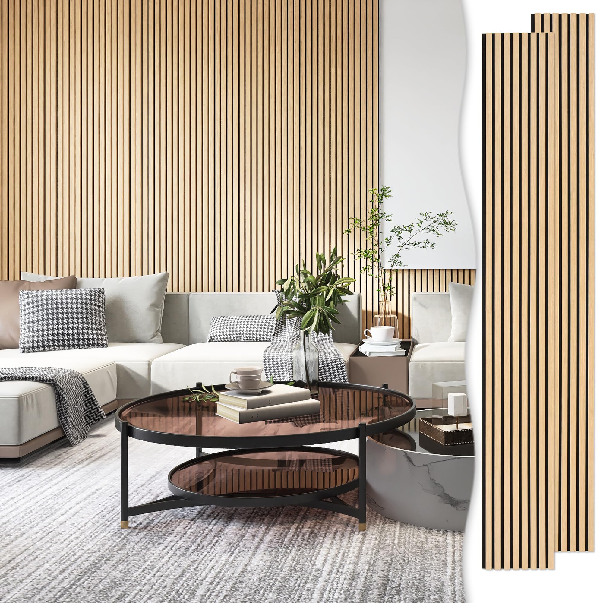 eazart Acoustic Wood Veneer Slat Wall Panels for Interior Wall and ...