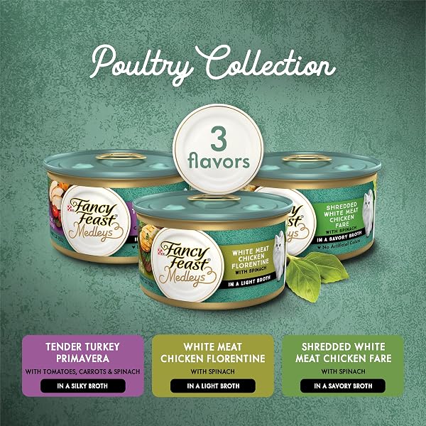 PURINA FANCY FEAST MEDLEYS POULTRY COLLECTION WET CAT FOOD VARIETY PACK – (PACK OF 30) 3 OZ. CANS